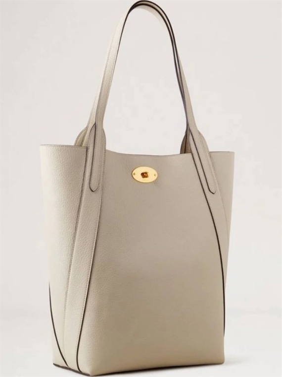 Mulberry North South Bayswater Tote Chalk Heavy Grain